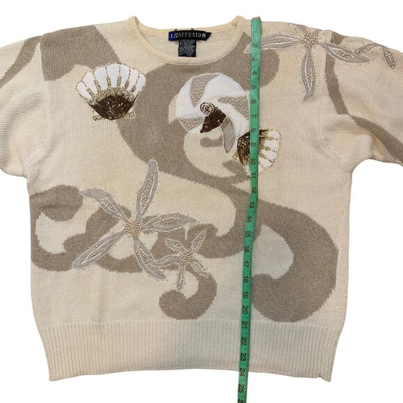 '89 IB Diffusion Embellished Beaded Seashell Sweater Womens SZ M - Hong Kong - Picture 13 of 13